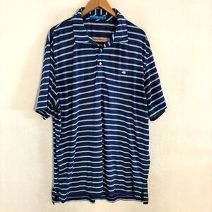 Southern Tide To Trail Polo Shirt Mens XXL Striped Performance Lightweight Fish